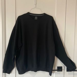 Men’s Sweatshirt 3XL Fruit of The Loom Black Long Sleeves Crew Neck Banded Waist